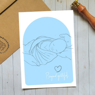 Remerciements Bébé bleu IVF Fertility Doctor Carte de remercieme