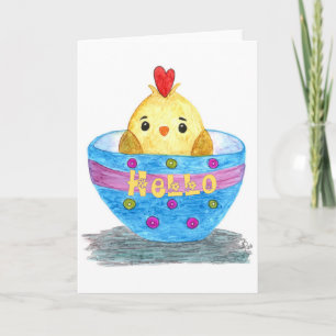 Remerciements  Bébé mou Chick Bonjour Carte de voeux