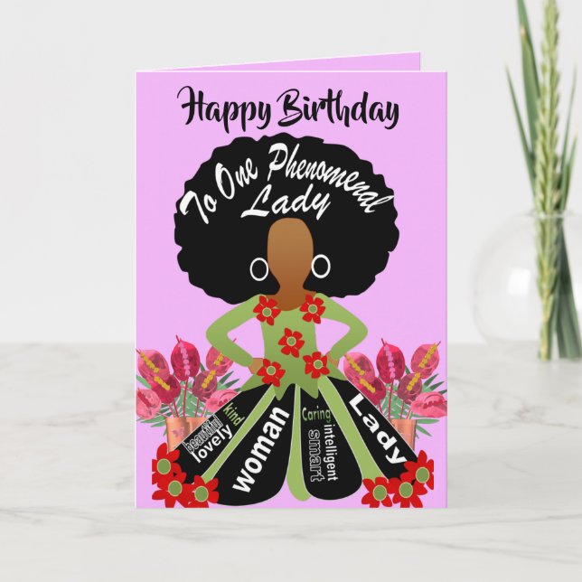 Remerciements Belle carte d'anniversaire de Cousin afro-américai (Devant)