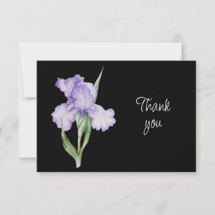 Remerciements Belle carte de remerciement aux fleurs d'iris bleu