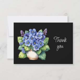 Remerciements Belle carte de remerciement avec fleurs de violett
