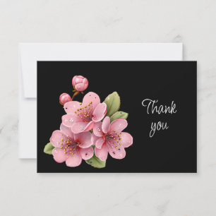 Remerciements Belle carte de remerciement Fleurs de pommier en f