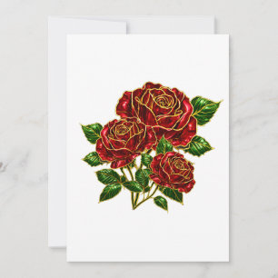 Remerciements Belle carte de vœux vierge Rose Rouge Rubis