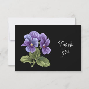Remerciements Belles Fleurs de Violette Sauvage Carte de Remerci