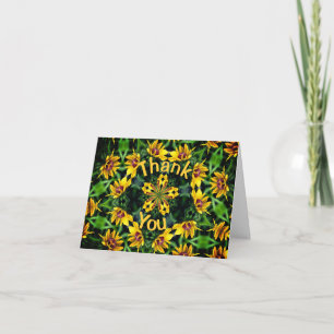 Remerciements Black Eyed Susan Kaleidoscope Carte de remerciemen