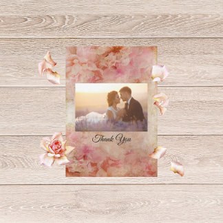 Remerciements Blushed Floral Vintage Wedding Carte de remercieme