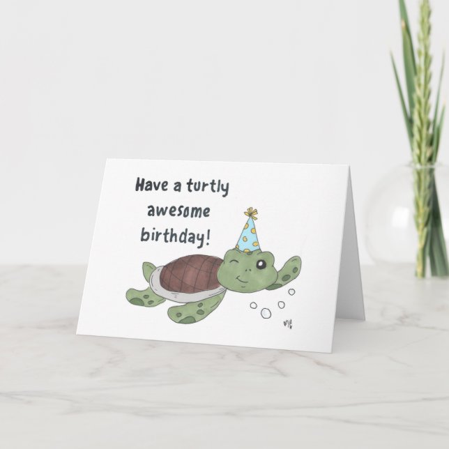 Remerciements Bonne carte de tortue d'anniversaire (Devant)