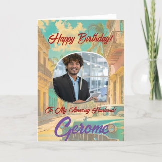 Remerciements Bonne carte de voeux d'anniversaire avec photo