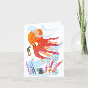 Remerciements Bonne carte de voeux Ocean Friends BLANK