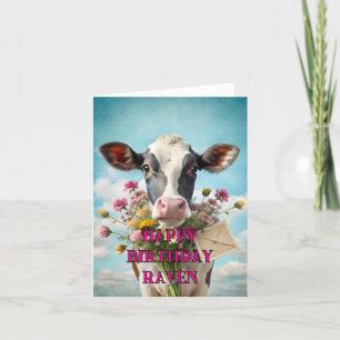 Remerciements Bonne fête drôle carte de vache