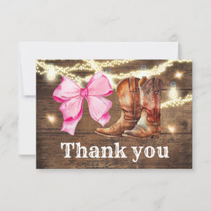Remerciements Boots or Bows Genre Reveillez Party Carte de remer