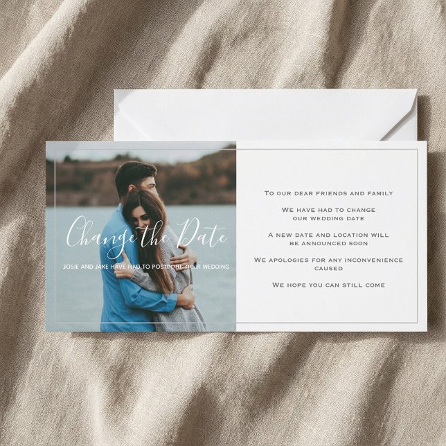 Remerciements Bordure mince, photo, changer la carte de date (Thin border, photo, change the date card.)