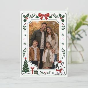 Remerciements Cadre de photo de carte de Noël de Bouledogue Fran