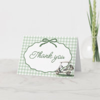 Cadre rayé vert sauge Arc Matcha Carte de remercie