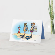 Caricature ; Vacances de plongée. Carte