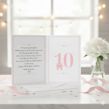 Carte 10e anniversaire de papa à fille