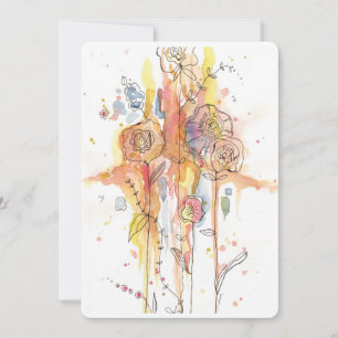 Remerciements Carte à tout moment de couleur douce Watercolor Fl