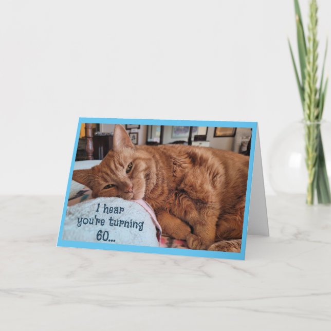 Remerciements Carte Anniversaire de Napping de chat de gingembre (Devant)