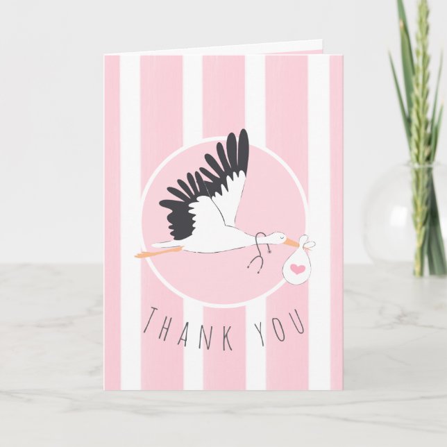 Remerciements Carte bébé Stork pour IVF Doctor (Devant)