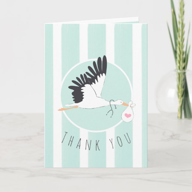 Remerciements Carte bébé Stork pour IVF Doctor (Devant)