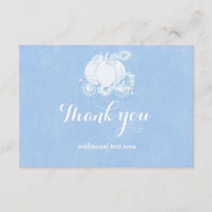 Remerciements Carte Carrosse Royal Bleu de Cendrillon