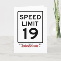 Carte d'anniversaire 19e limite de vitesse