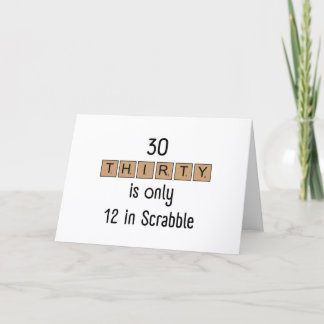 Remerciements Carte d'anniversaire 30 ans drôle de Scrabble