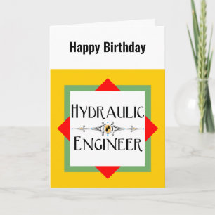 Remerciements Carte d'anniversaire de bloc d'ingénieur hydrauliq
