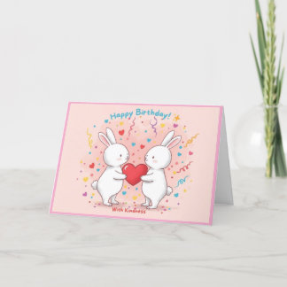 Remerciements Carte d'anniversaire de Bunny Cute