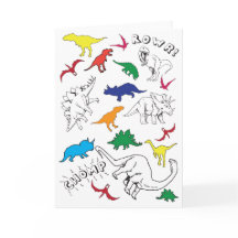 Carte d'anniversaire de dinosaure d'enfants