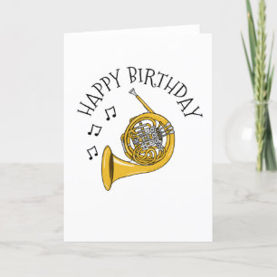 Remerciements Carte d'anniversaire de la Corne française Hornist