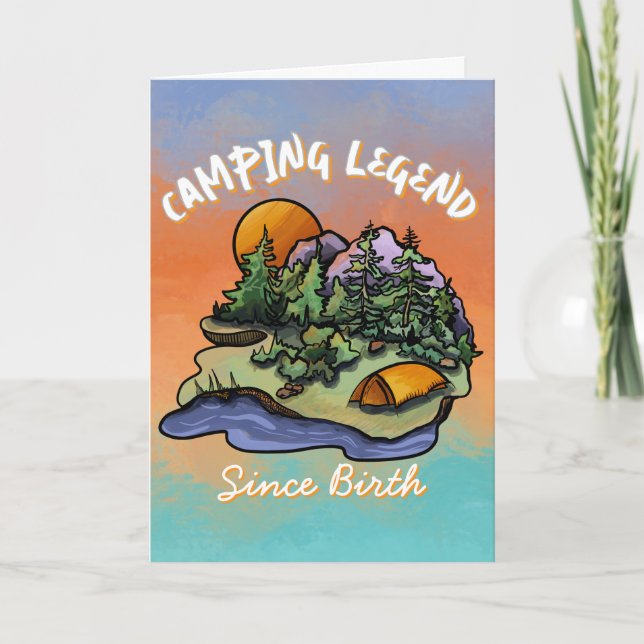 Remerciements Carte d'anniversaire de légende de camping (Devant)