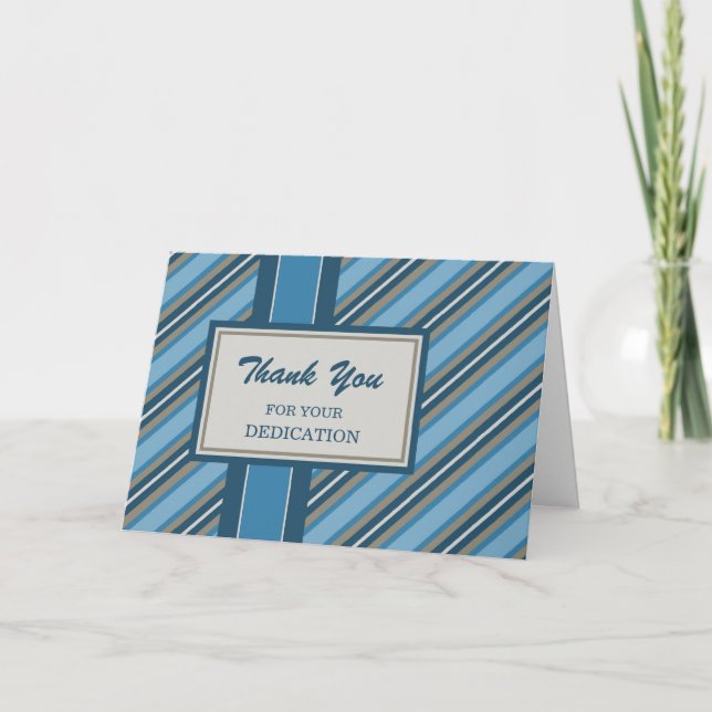 Remerciements Carte d'anniversaire de l'employé de Blue Stripes (Devant)