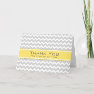 Remerciements Carte d'anniversaire de l'employé de Chevron jaune