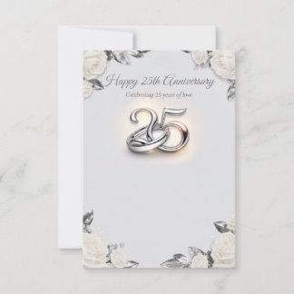 Remerciements Carte d'anniversaire de mariage d'argent – 25 ans
