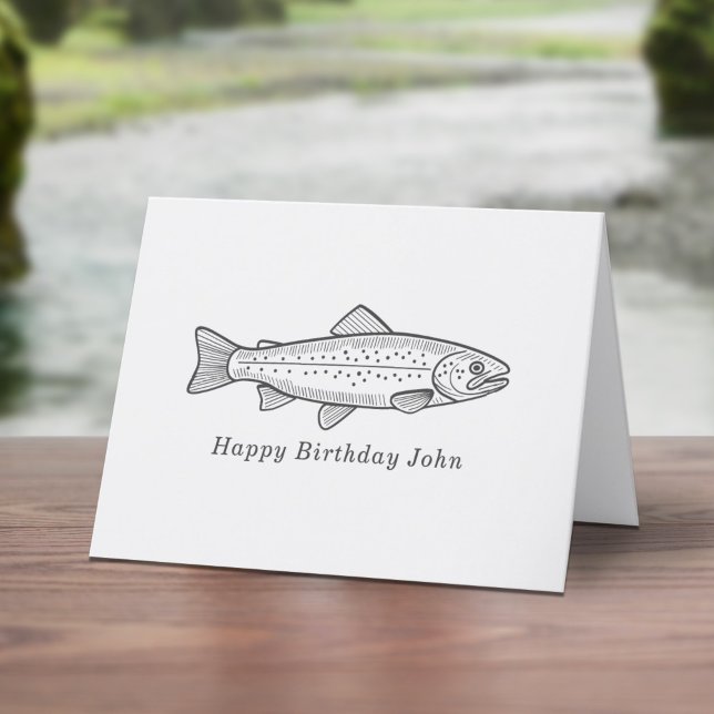 Remerciements Carte d'anniversaire de truite (Trout Birthday Card)
