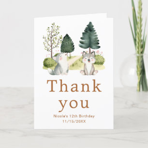 Remerciements Carte d'anniversaire de Wolf Woodland