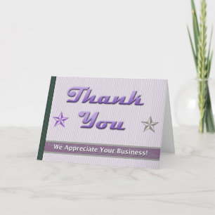 Remerciements Carte d'appréciation de client