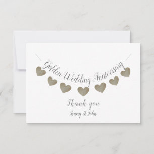 Remerciements Carte de 50e anniversaire de mariage pour dire mer