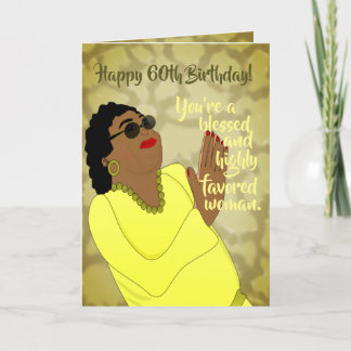 Remerciements Carte de 60e anniversaire de la femme afro-américa