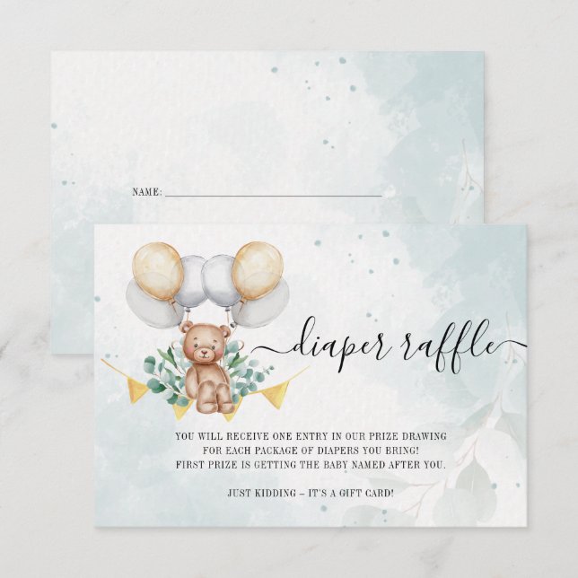 Remerciements Carte de Baby shower de la couche d'attente rapide (Devant / Derrière)