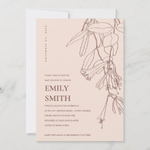 REMERCIEMENTS CARTE DE BABY SHOWER FLORALE DE DESSIN BROWN BLUSH