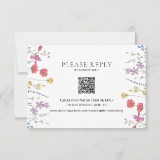 Remerciements Carte de boîtier de code QR de mariage fleur sauva