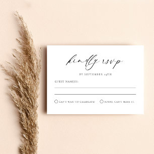 Remerciements Carte de boîtier minimaliste Mariage RSVP moderne