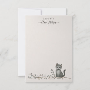 Remerciements Carte de branche avec nom de chat