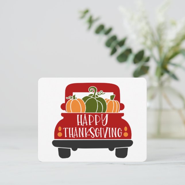 Remerciements Carte de camion de Thanksgiving (Debout devant)