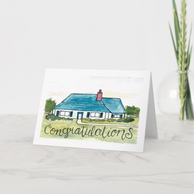 Remerciements Carte de chauffage domestique aquarelle (Devant)