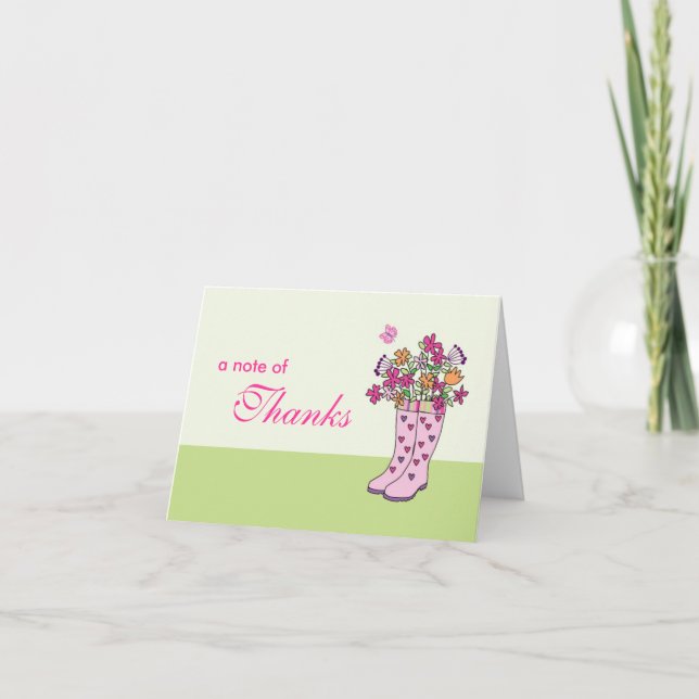 Remerciements Carte de chaussures de pluie (Devant)