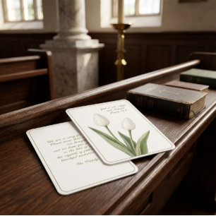 Remerciements Carte de condoléances élégante Tulipe Blanche avec