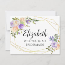 Carte de demande demoiselle d'honneur 'Carolina Wi